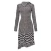 Burberry Degrade Wavy Check Long-sleeve Midi Dress