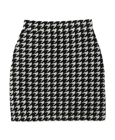 BURBERRY BURBERRY HOUNDSTOOTH-PATTERN KNITTED MINI SKIRT
