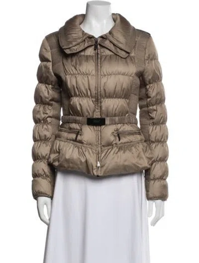 Pre-owned Burberry Houndstooth Print Down Jacket In Multi
