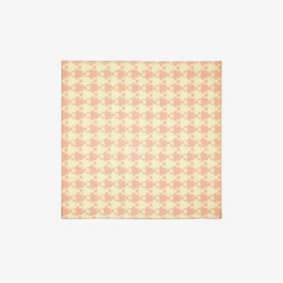 Burberry Houndstooth Silk Scarf In Blush/sherbet