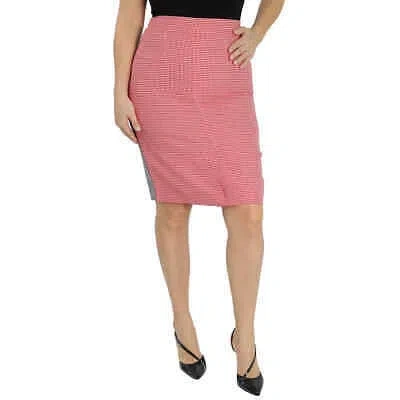 Pre-owned Burberry Houndstooth Two-tone Wool Skirt