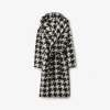 BURBERRY BURBERRY HOUNDSTOOTH WOOL ROBE