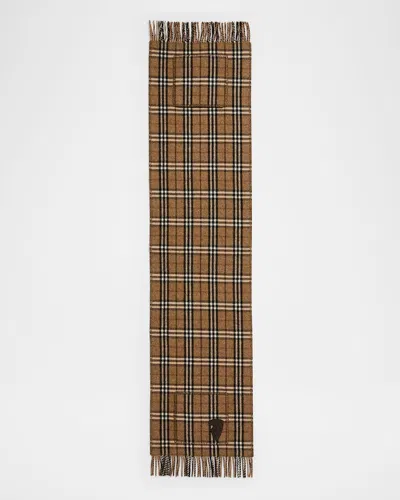 Burberry Houndstooth/check-print Reversible Cashmere Blend Scarf In Pattern