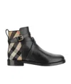 Burberry Equestrian Buckle Vintage Check Ankle Booties In Black