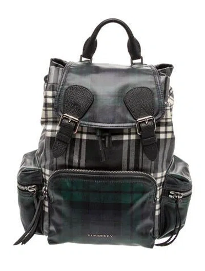 Pre-owned Burberry House Check Backpack In Green