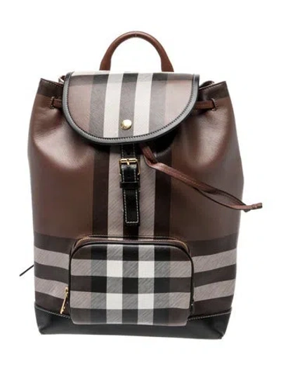Pre-owned Burberry House Check Backpack Large In Brown