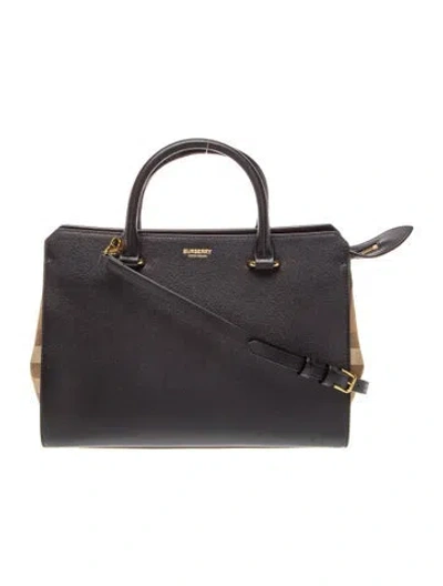 Pre-owned Burberry House Check Banwell Small In Black