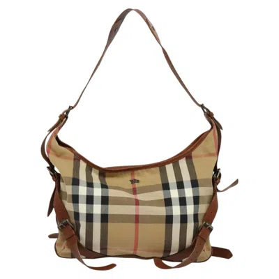 Pre-owned Burberry House Check Brown Canvas Shoulder Bag ()