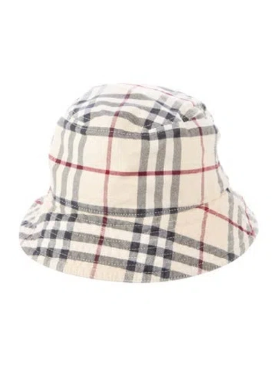Pre-owned Burberry House Check Bucket Hat In Neutral