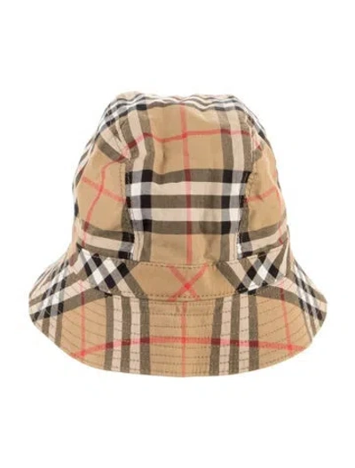 Pre-owned Burberry House Check Bucket Hat In Neutral