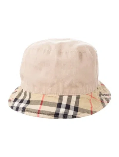 Pre-owned Burberry House Check Bucket Hat In Neutrals