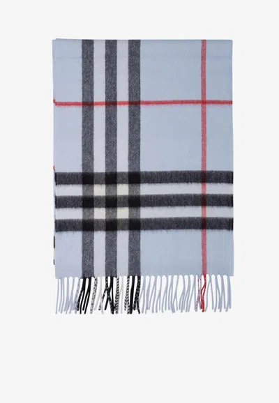 Burberry House-check Cashmere Scarf In Blue