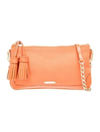 Pre-owned Burberry House Check Clutch In Orange