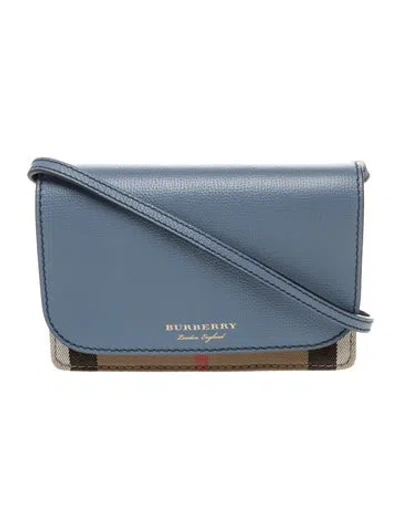 Pre-owned Burberry House Check Crossbody Bag In Blue