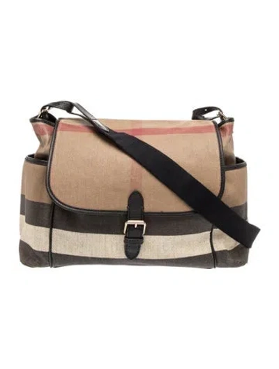 Pre-owned Burberry House Check Diaper Bag In Brown