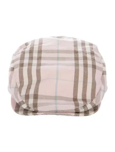 Pre-owned Burberry House Check Flat Cap In Pink