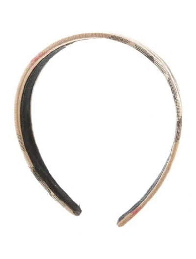 Pre-owned Burberry House Check Headband In Neutral