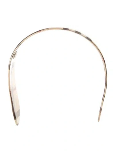 Pre-owned Burberry House Check Headband In Neutral