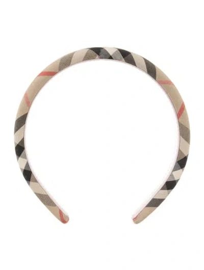 Pre-owned Burberry House Check Headband In Neutral
