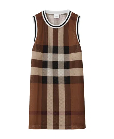 Burberry House Check Mesh Vest In Multicolor