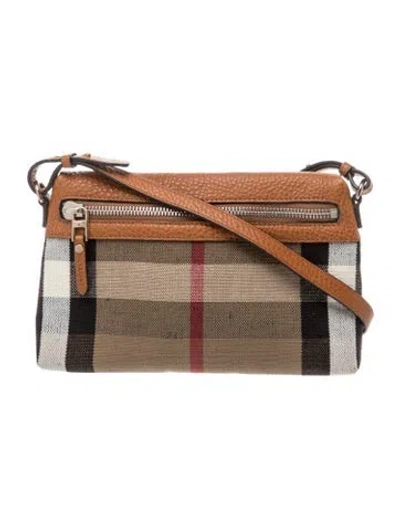 Pre-owned Burberry House Check Messenger Bag In Neutral