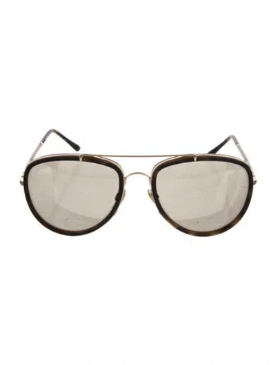 Pre-owned Burberry House Check Pattern Aviator Sunglasses In Multi