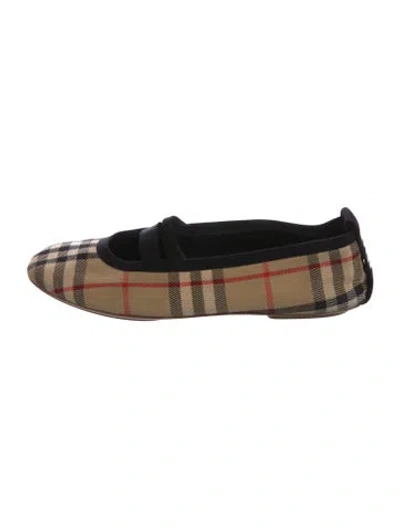 Pre-owned Burberry House Check Pattern Ballet Flats