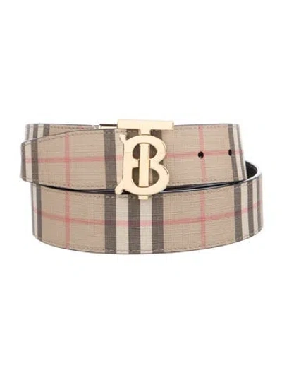 Pre-owned Burberry House Check Pattern Belt In Neutral