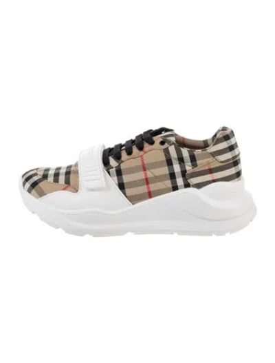 Pre-owned Burberry House Check Pattern Canvas Chunky Sneakers In Neutral