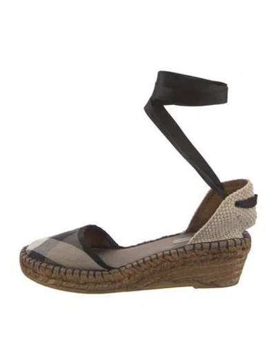 Pre-owned Burberry House Check Pattern Canvas Espadrilles In Multi