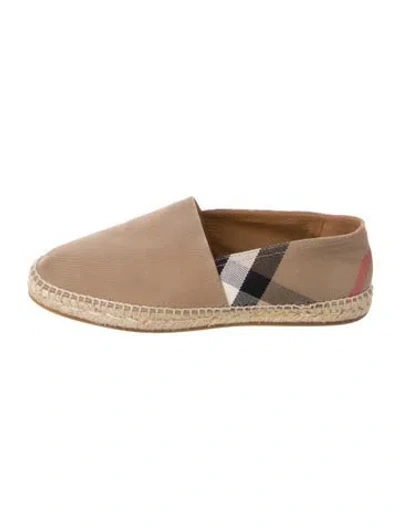 Pre-owned Burberry House Check Pattern Canvas Espadrilles In Neutrals