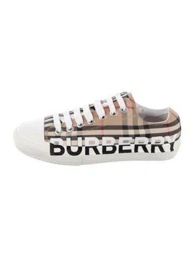 Pre-owned Burberry House Check Pattern Canvas Sneakers In Brown
