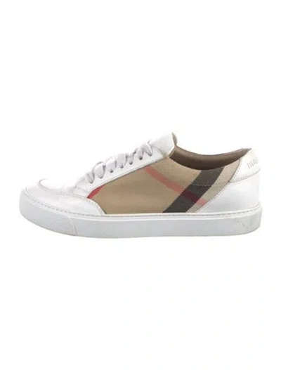 Pre-owned Burberry House Check Pattern Canvas Sneakers In Neutral