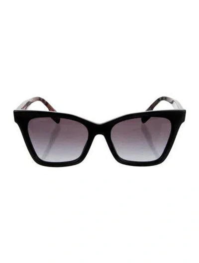 Pre-owned Burberry House Check Pattern Cat-eye Sunglasses In Black