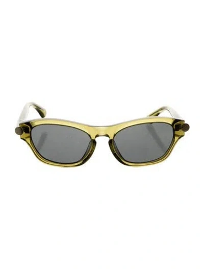 Pre-owned Burberry House Check Pattern Cat-eye Sunglasses In Green