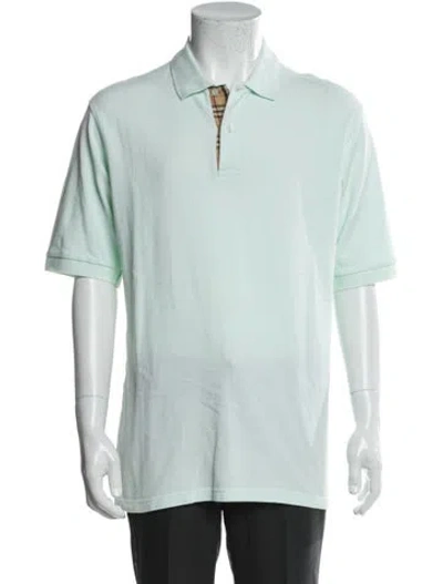 Pre-owned Burberry House Check Pattern Collar Polo Shirt In Green