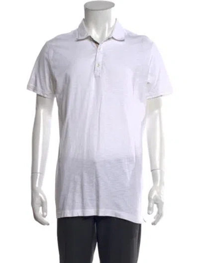 Pre-owned Burberry House Check Pattern Collar Polo Shirt In White