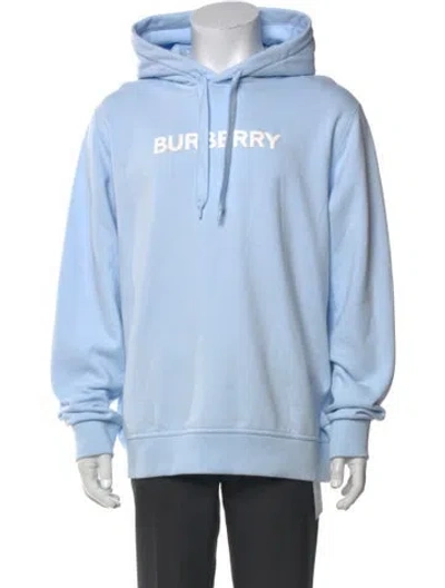 Pre-owned Burberry House Check Pattern Crew Neck Hoodie In Blue