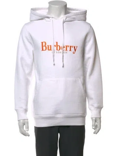 Pre-owned Burberry House Check Pattern Crew Neck Hoodie W/ Tags In White
