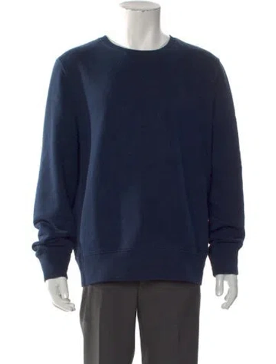 Pre-owned Burberry House Check Pattern Crew Neck Sweatshirt In Blue