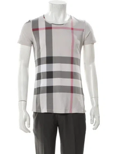 Pre-owned Burberry House Check Pattern Crew Neck T-shirt In Gray