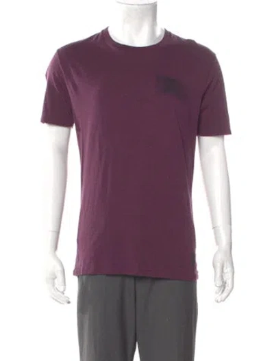 Pre-owned Burberry House Check Pattern Crew Neck T-shirt W/ Tags In Purple