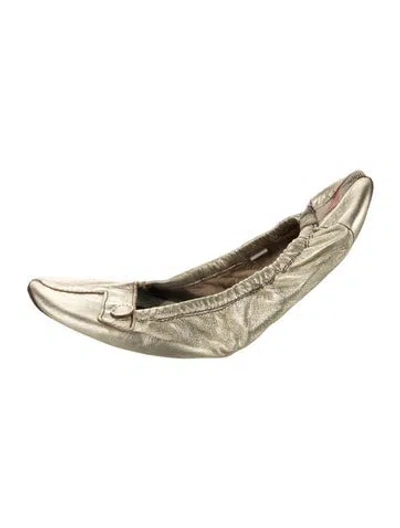 Pre-owned Burberry House Check Pattern Leather Ballet Flats In Multi