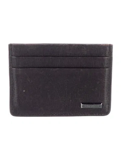 Pre-owned Burberry House Check Pattern Leather Card Holder In Brown