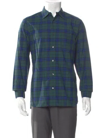 Pre-owned Burberry House Check Pattern Long Sleeve Shirt In Blue