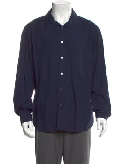Pre-owned Burberry House Check Pattern Long Sleeve Shirt In Blue