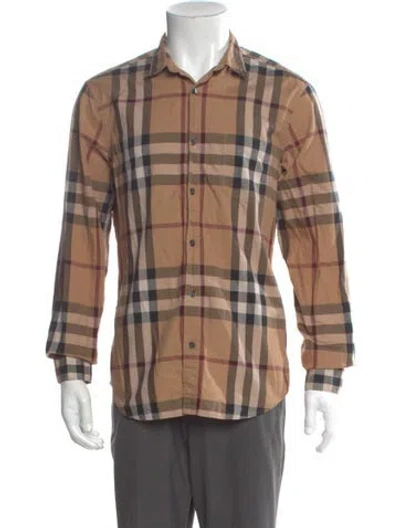 Pre-owned Burberry House Check Pattern Long Sleeve Shirt In Neutral