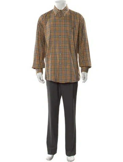Pre-owned Burberry House Check Pattern Long Sleeve Shirt In Neutral
