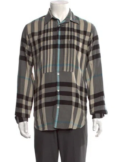 Pre-owned Burberry House Check Pattern Long Sleeve Shirt In Neutral