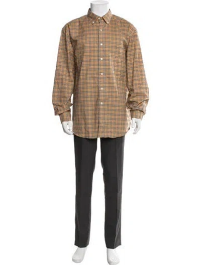 Pre-owned Burberry House Check Pattern Long Sleeve Shirt In Neutral